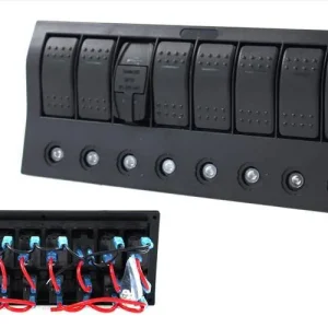Przełącznik 12/24V ON-OFFx5, 1xZ, 2xUSB 3,1A ,1xLED volt, 3xB 15A IP68 Niebieski Sprawdź teraz