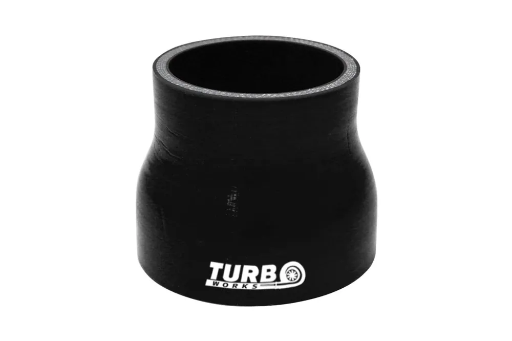 Nowość Redukcja silikonowa prosta TurboWorks Czarne 76-83mm