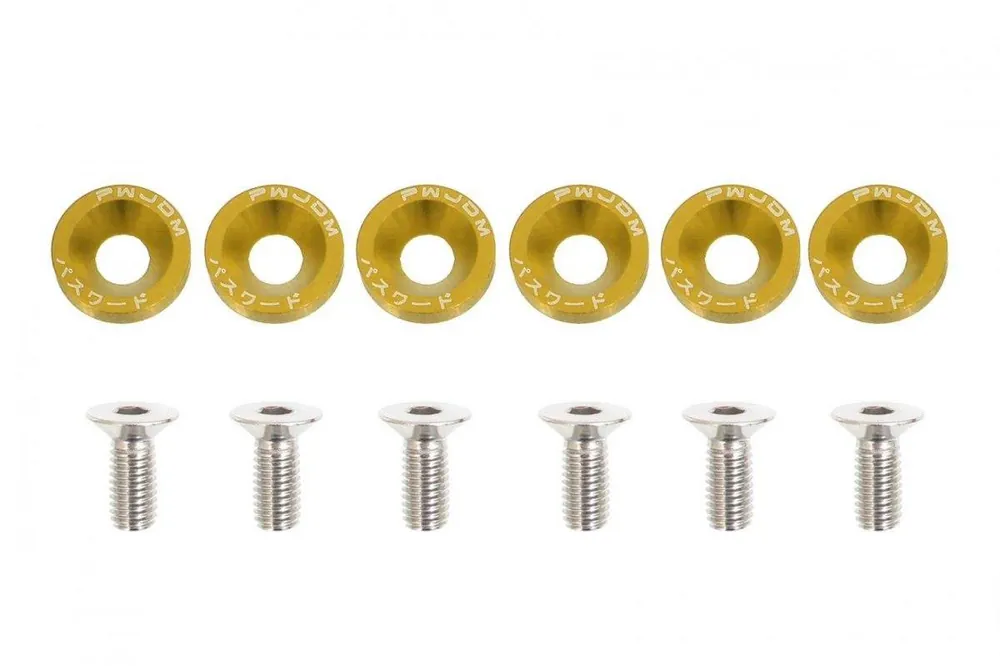 Nowy Śrubki ozdobne M8x1.25 15mm JDM Gold