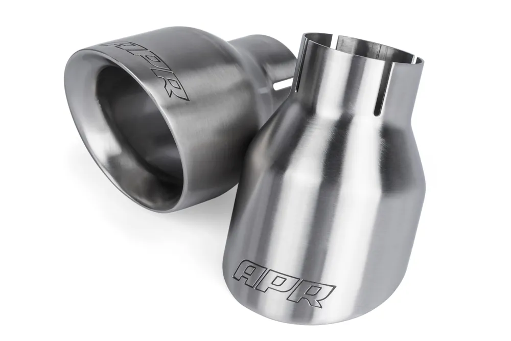 Wyprzedaż APR DOUBLE-WALLED 4" SLASH-CUT TIPS (BRUSHED) - SET OF 2