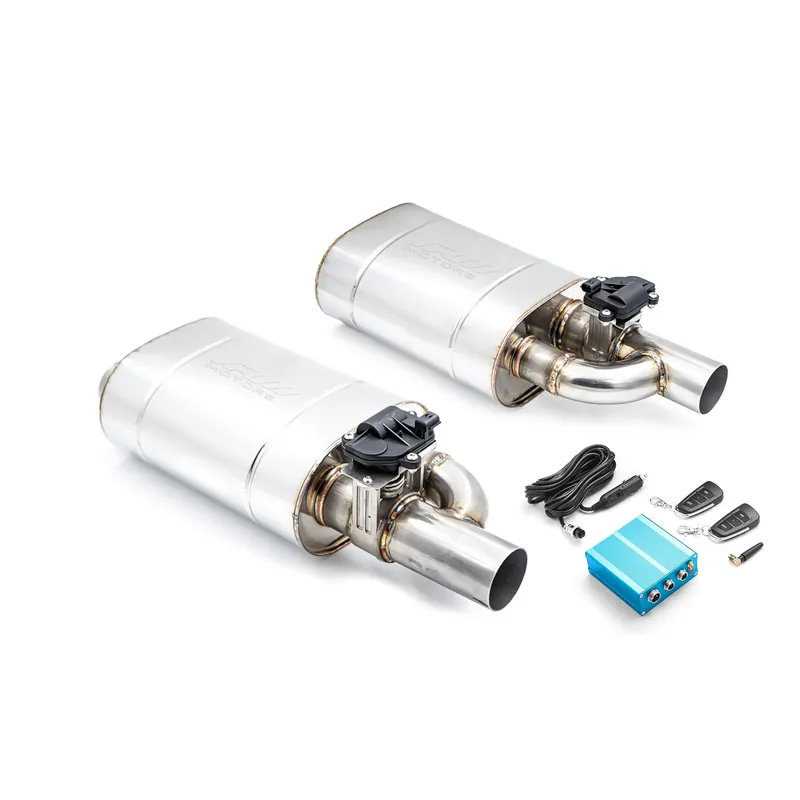 Zestaw tłumików Z Zaworem elektrycznym E300 300 mm Elektryczny 63,5 mm RM-Motors Łatwy zwrot