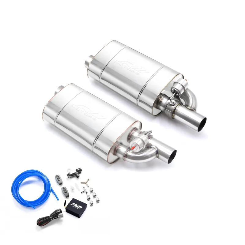 Zestaw tłumików z przepustnicą E400 dł. 350 mm wejście 76 mm / 3 cale podciśnieniowy RM Motors Promocja