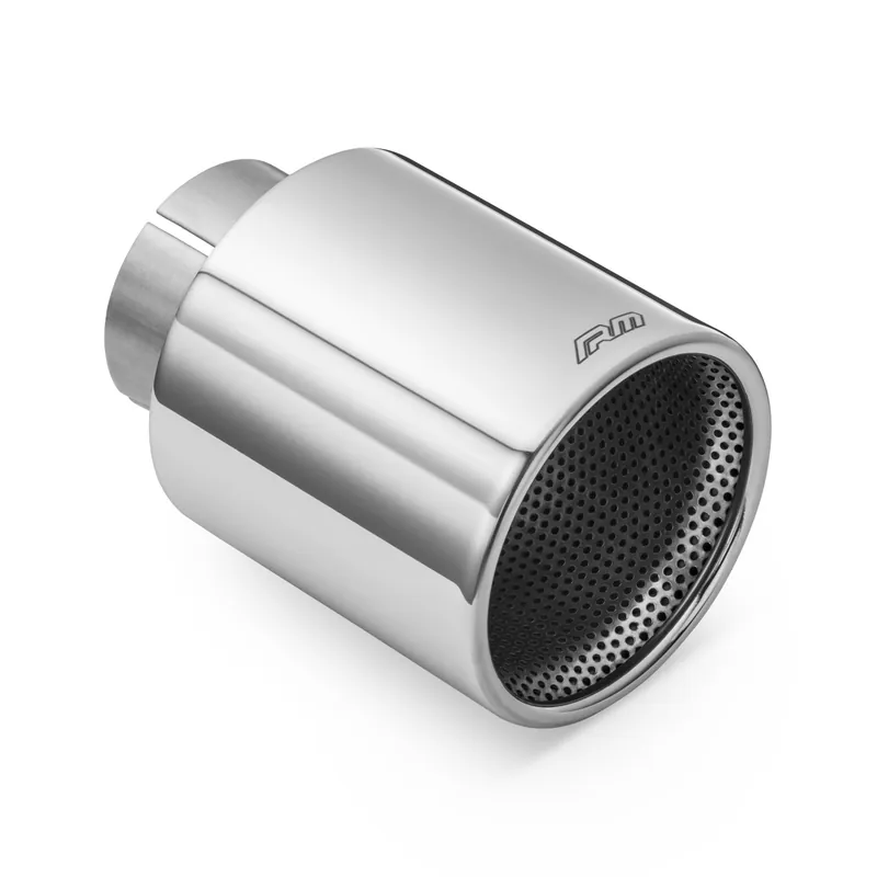 Szybka wysyłka Końcówka wydechu nierdzewna 101 mm montaż 50 mm (2 cale) prosta polerowana RM Motors