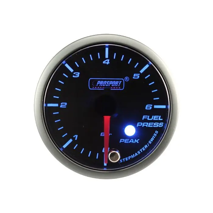 Wskaźnik Prosport ciśnienie paliwa Stepper Motor Peak 52mm Blue Wyprzedaż