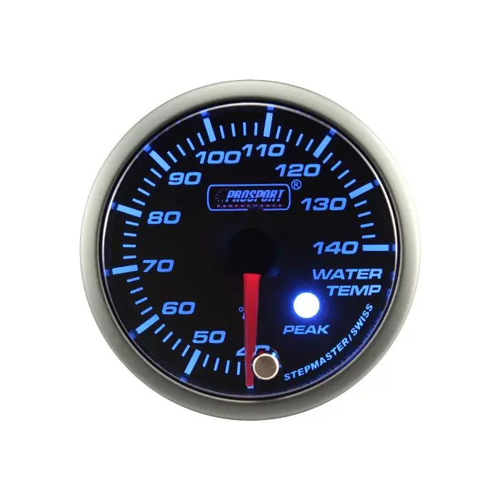 Tylko dziś Wskaźnik Prosport temperatura wody Stepper Motor Peak 52mm Amber