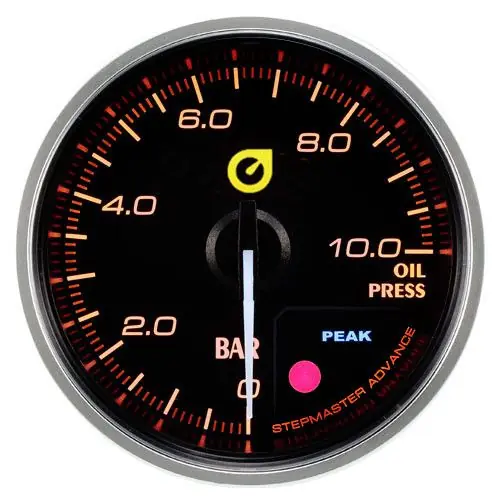 Wskaźnik New Auto Gauge ciśnienie oleju 60mm bursztynowy Bestseller