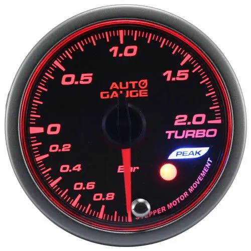 Szybka dostawa Wskaźnik New Auto Gauge Boost Turbo Doładowanie Stepper Motor Peak 52mm bursztynowy