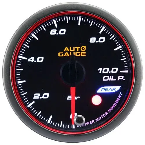 Łatwy zwrot Wskaźnik New Auto Gauge ciśnienie oleju seria Stepper Motor Peak 60mm bursztynowy