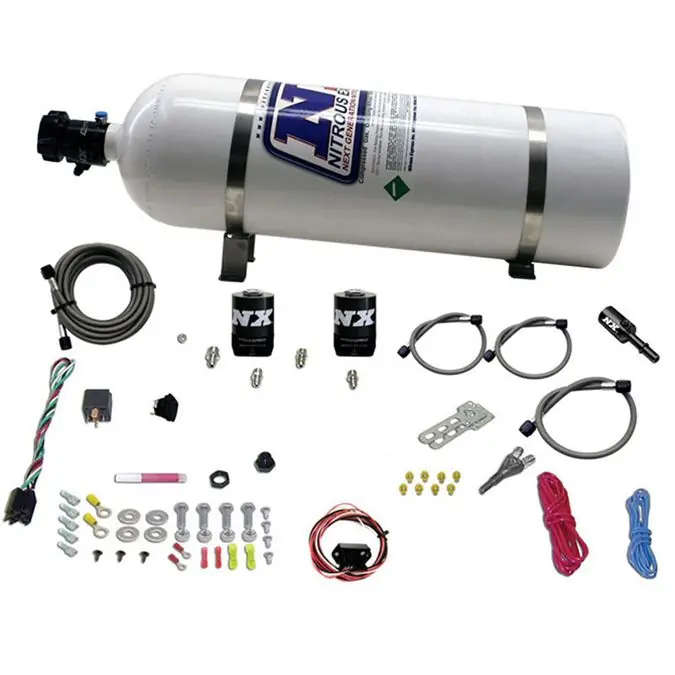 Wybór klientów Single Nozzle System with 15Lb Bottle Ford Coyote 5.0 (35-150Hp) Nitrous Express NX 20932-15