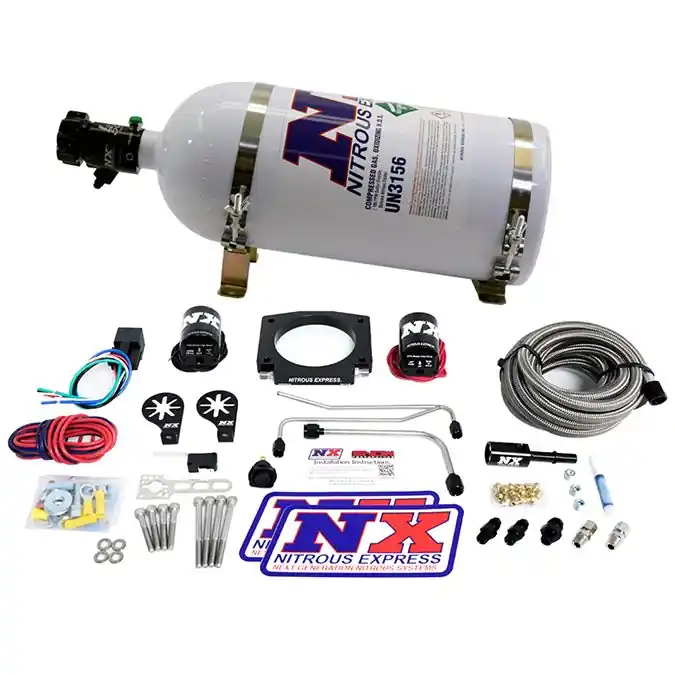 Ograniczona ilość LS Single Entry 90mm Plate Hardline System with 10Lb Bottle (50-400Hp) Nitrous Express NX 20934S-10
