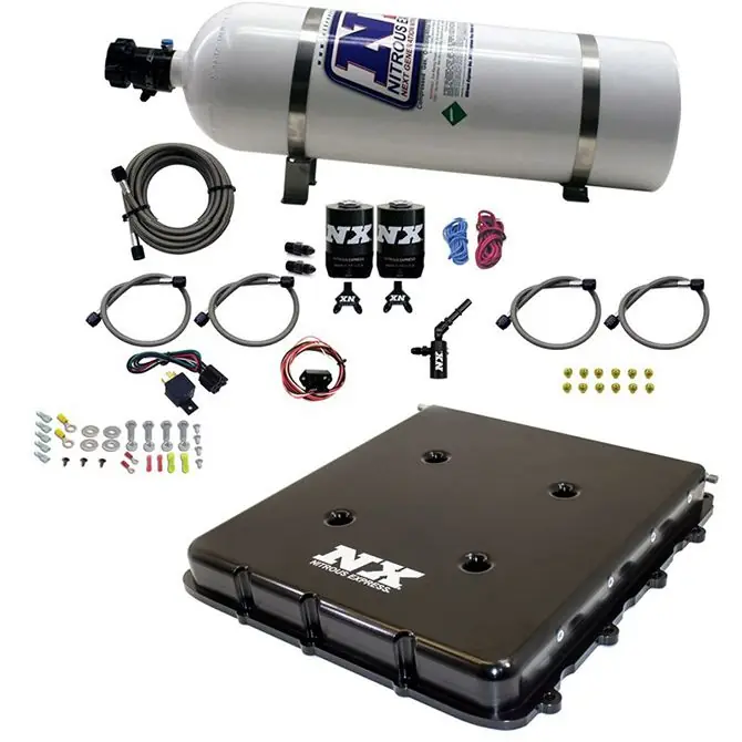 Nitrous System with Billet LT4 Supercharger Lid with 15Lb Bottle Nitrous Express NX 20939-15 Łatwy zwrot