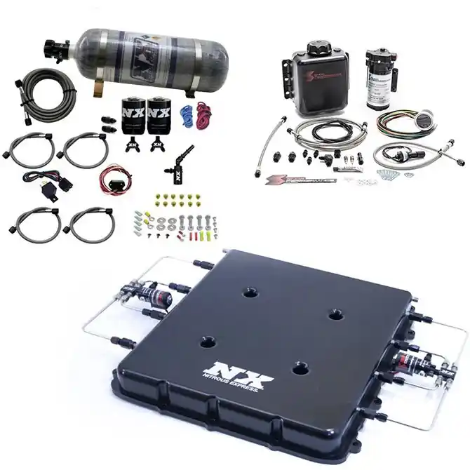 Darmowy zwrot Nitrous and Water Methanol System with Billet LT4 Supercharger Lid 12LB Nitrous Express NX 20939BMF-12