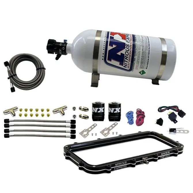 Taniej Holley High Ram Plenum Plate System with 15Lb Bottle Nitrous Express NX Bottle 20940-15