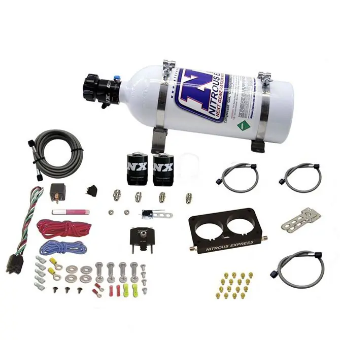 Nowy 4 Valve Nitrous Plate System-Stock Throttle Body with 5Lb Bottle Ford Nitrous Express NX 20950D-05