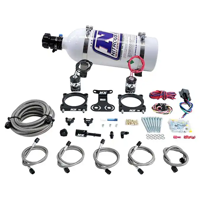 Dodaj do koszyka Dual Throttle Body Plate System with 5Lb Bottle Ford Mustang 5.0L 2024+ Nitrous Express NX 20964-05