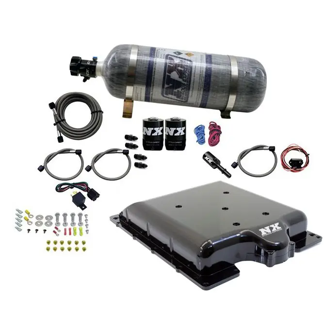 Popularny Billet Supercharger Lid with Integrated Nitrous with 12Lb Carbon Bottle Dodge Hellcat / Demon Nitrous Express NX 20972-12