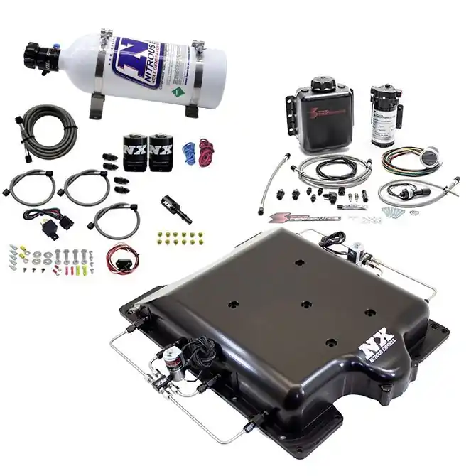 Hit cenowy Billet Supercharger Lid with Integrated Nitrous and Water/Methanol with 5Lb Bottle Dodge Hellcat / Demon Nitrous Express NX 20972BMF-05