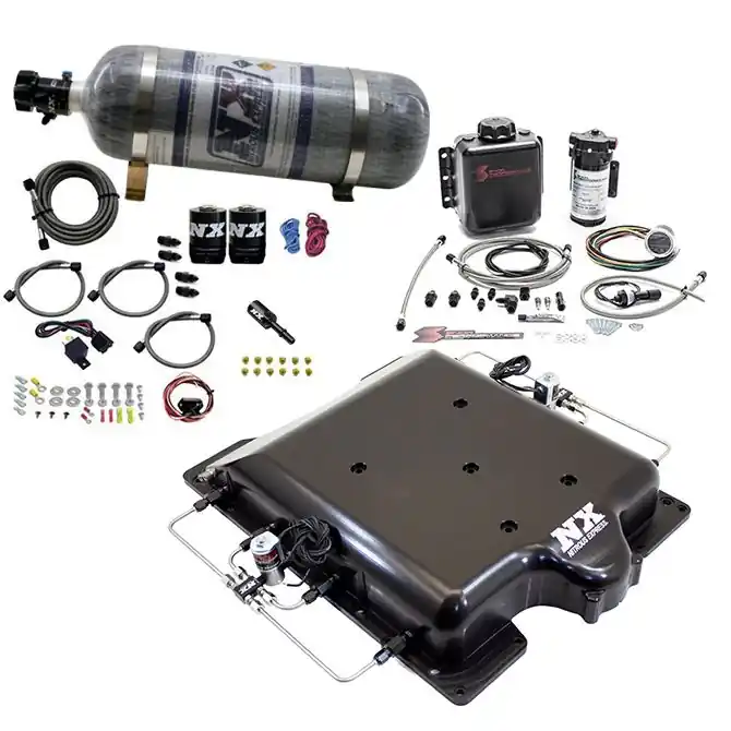 Kup teraz Billet Supercharger Lid with Integrated Nitrous and Water/Methanol with 12Lb Bottle Dodge Hellcat / Demon Nitrous Express NX 20972BMF-12
