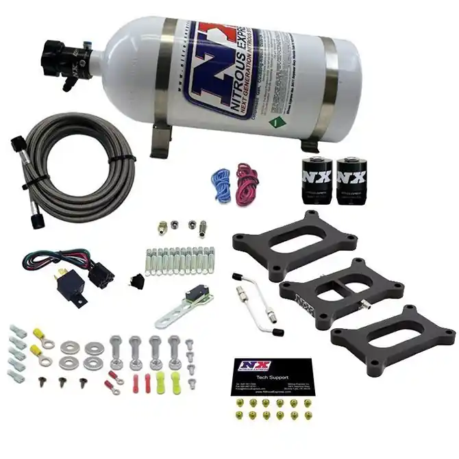Nowość Holley 2 Barrel Nitrous System 3 Plate Gasoline 50-300Hp with 10Lb Bottle Nitrous Express NX 30026-10