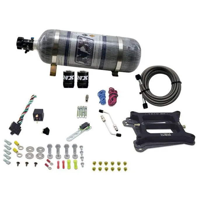 Nowość 4150 Conventional Plate System Gasoline Stage 6 50-300Hp with 12Lb Carbon Bottle Nitrous Express NX 30040-12