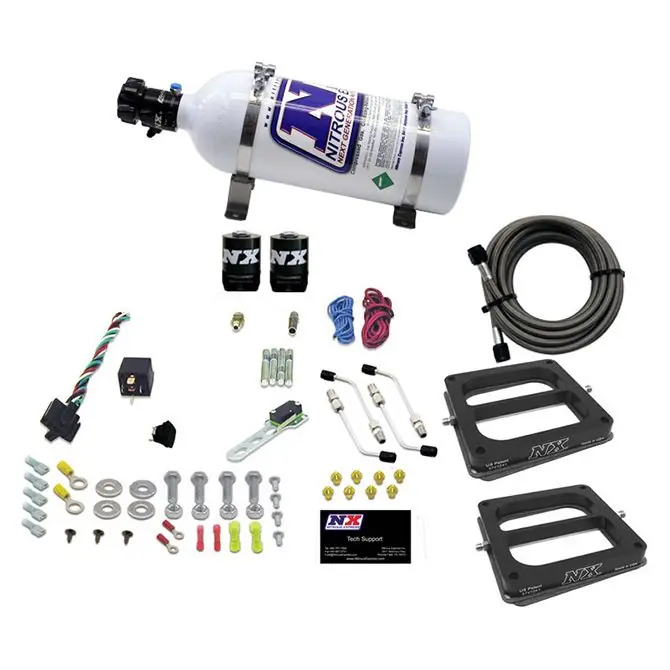 Dual 4500 Conventional Plate System Gasoline Stage 6 50-300Hp with 5Lb Bottle Nitrous Express NX 30270-05 Premium