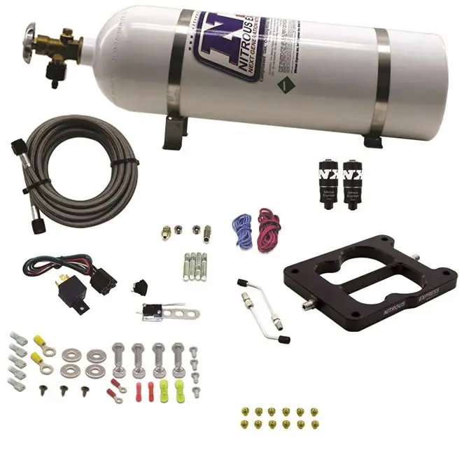 Q-Jet Holley Spreadbore Hitman Nitrous System 100-150-200Hp with 15Lb Bottle Nitrous Express NX 40080-15 Nie przegap