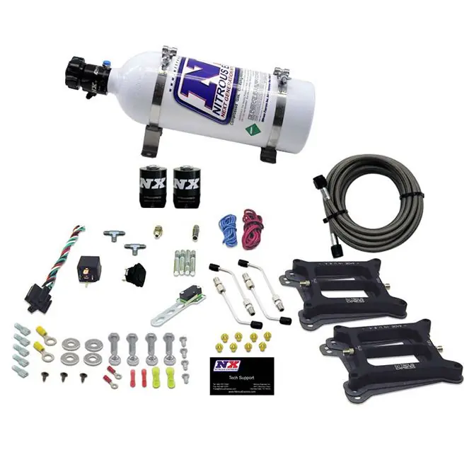 Dual 4150 Conventional Plate System Gasoline Pro-Power 100-500Hp with 5Lb Bottle Nitrous Express NX 50240-05 Nowy