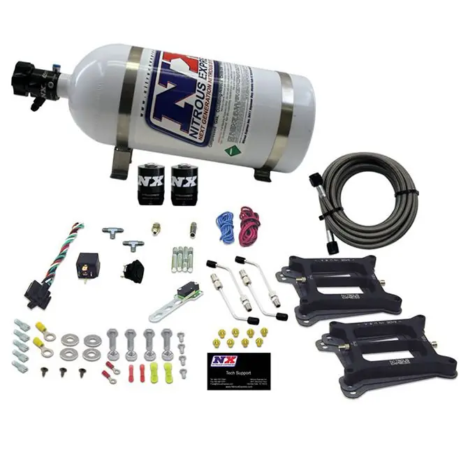 Dual 4150 Conventional Plate System Gasoline Pro-Power 100-500Hp with 10Lb Bottle Nitrous Express NX 50240-10 Wysoka jakość