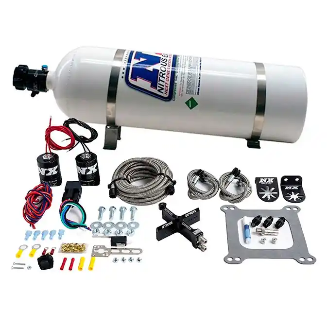 Wysoka jakość 4150 Covert Crossbar Plate System Stage 6 50-300Hp with 15Lb Bottle Nitrous Express NX 63041-15