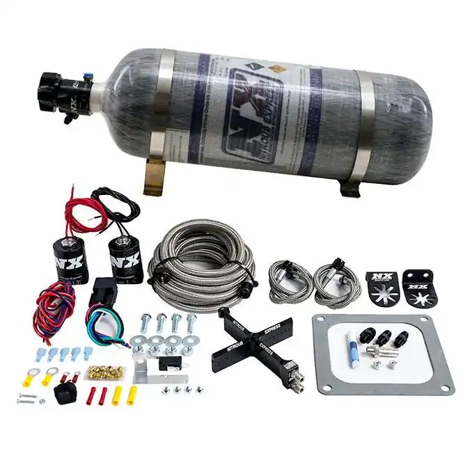 4500 Covert Crossbar Plate System Pro-Power 100-500Hp with 12Lb Carbon Bottle Nitrous Express NX 63571-12 Taniej