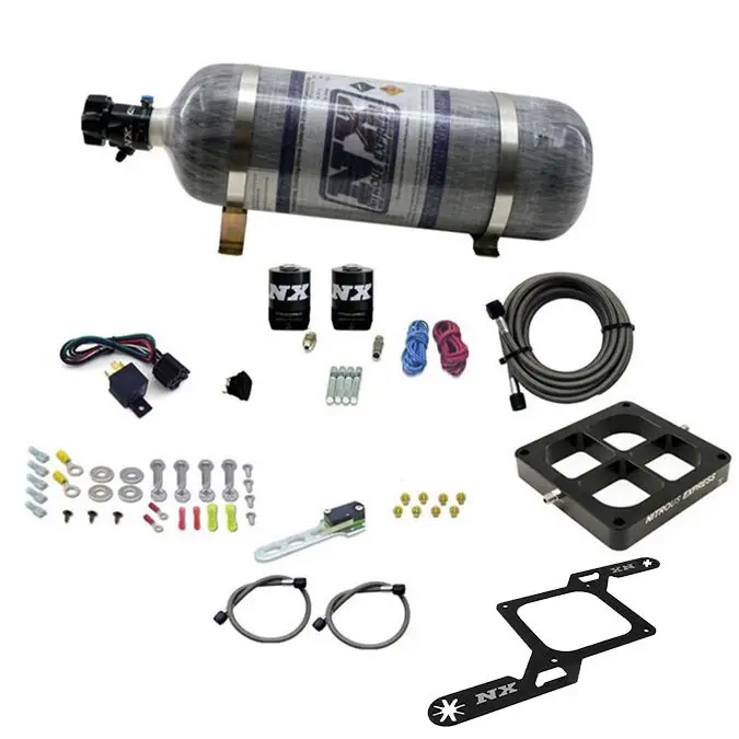 4500 Billet Crossbar Plate System Single Stage 250-750Hp with 12Lb Carbon Bottle Nitrous Express NX 63870-12 Tylko dziś