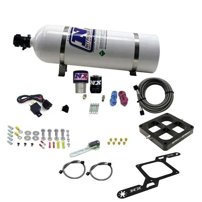 4500 Billet Crossbar Plate System Single Stage 250-650Hp with 15Lb Bottle Nitrous Express NX 63970-15 Szybka wysyłka