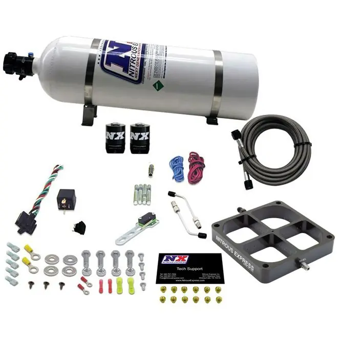Wybór klientów 8500 Billet Crossbar Plate System Single Stage 100-500Hp with 15Lb Bottle Nitrous Express NX 63980-15