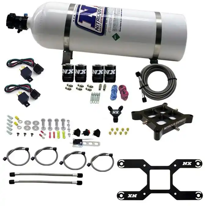 Ostatnie sztuki 4150 Billet Crossbar Plate System Dual Stage 100-1000Hp with 15Lb Bottle Nitrous Express NX 66042-15