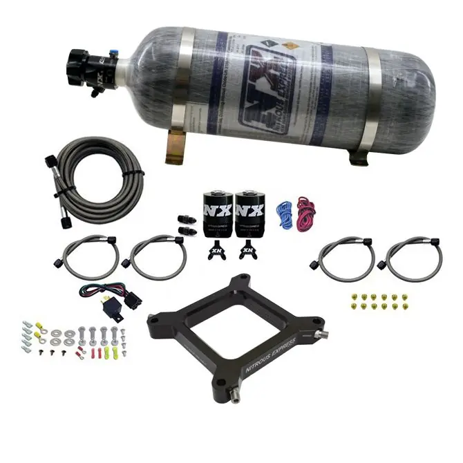 Nie przegap 4150 Assassin Plate Alcohol Pro-Power 100-500Hp with 12Lb Carbon Bottle Nitrous Express NX 67545-12