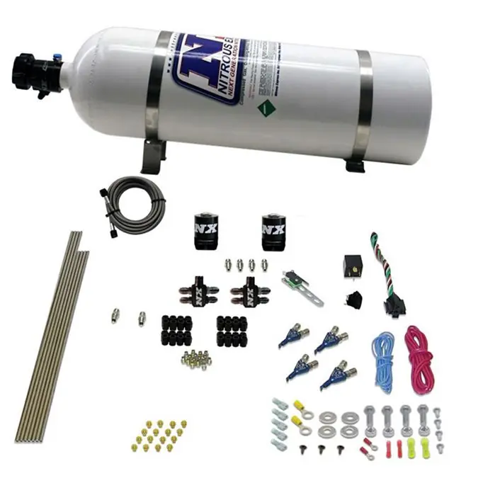 Tani Zestaw Nitro Nitrous Express NX 80004-15 4-Cyl Gas (100-150-200-250Hp) z butlą 15Lb (6.8 kg)