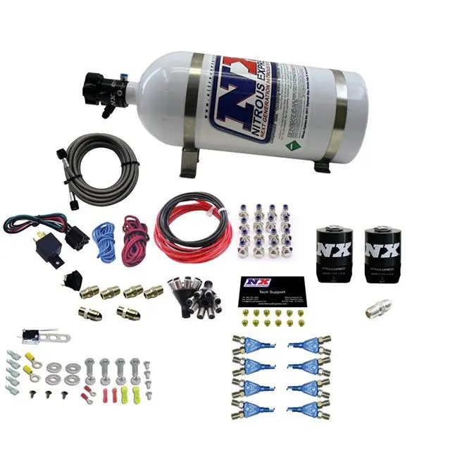 Premium 8 Cylinder Soft Line DIrect Port System 100-300Hp with 10Lb Bottle Nitrous Express NX 80008-10