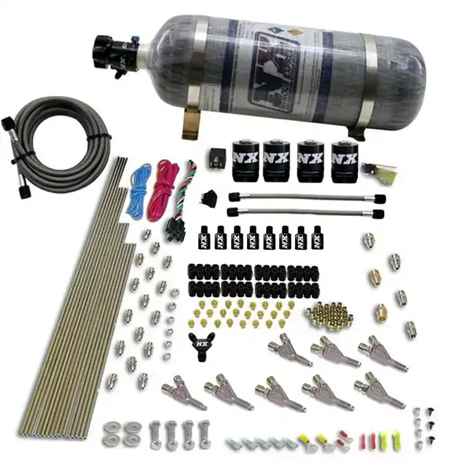 Taniej 8 Cylinder SSV Direct Port 4 Solenoids with 12Lb Carbon Bottle 200-500Hp Jetting Nitrous Express NX 80016-12