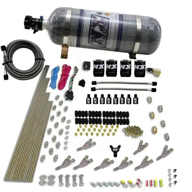 8 Cylinder S.T.D Annular Nozzle Direct Port 4 Solenoids Carburted Applications with 12Lb Carbon Bottle Nitrous Express NX 80018-12 Kup online