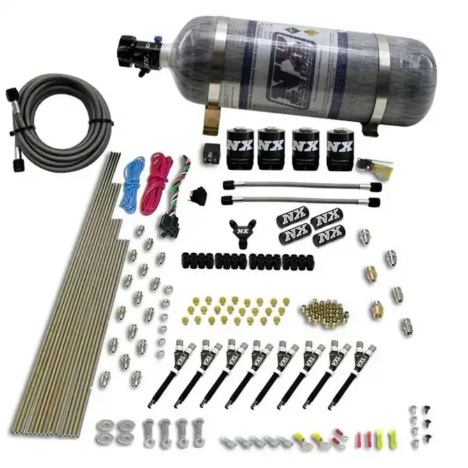 8 Cylinder VXL Direct Port 4 Solenoids with 12Lb Carbon Bottle 200-500Hp Jetting Nitrous Express NX 80019-12 Okazja