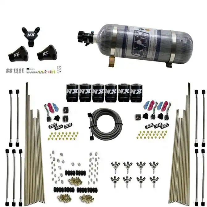 8-Cyl Triple-D Dry Direct Port 3 Stage Dry 6 Solenoids 12LB Nitrous Express NX 80020-12 Popularny