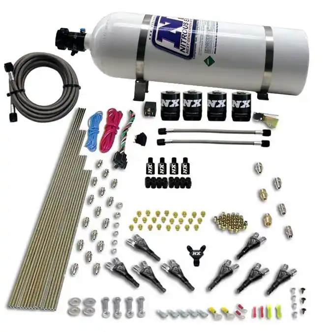 8-Cyl Shark Direct Port 4 Solenoids (200-500Hp Jetting) 15LB Nitrous Express NX 90006-15 Nie przegap