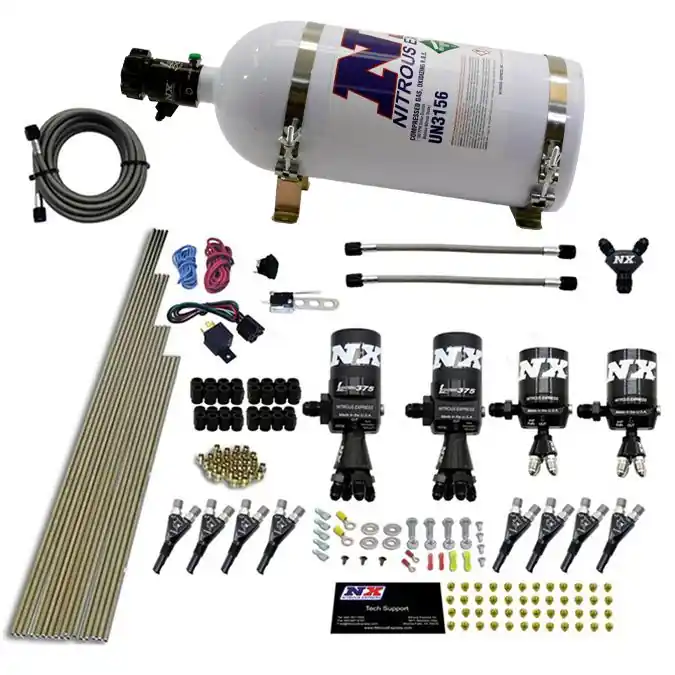 8 Cylinder Shark Direct Port Lightning 375 Solenoids 200-2100Hp Jets with 10Lb Bottle Nitrous Express NX 90506-10 Ograniczona ilość