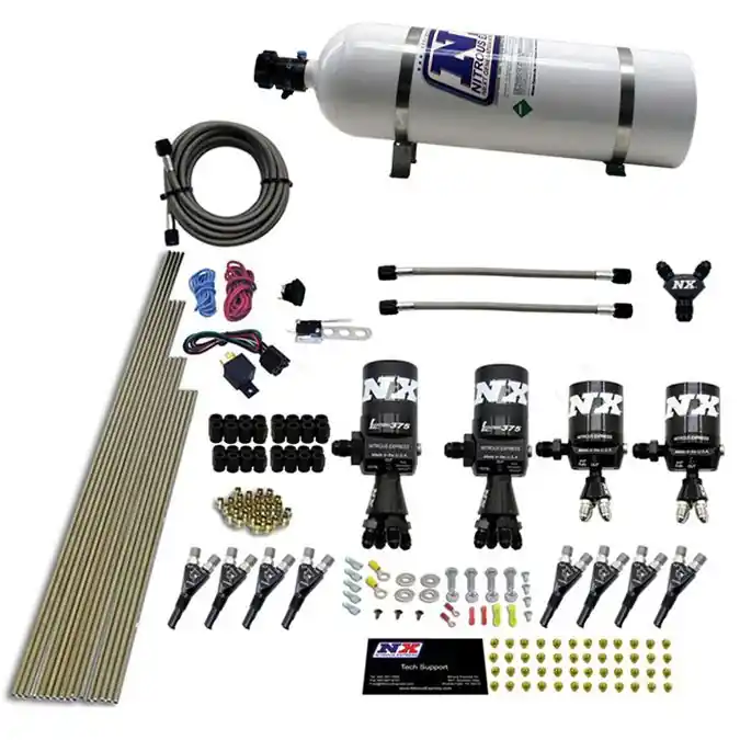 8 Cylinder Shark Direct Port Lightning 375 Solenoids 200-2100Hp Jets with 15Lb Bottle Nitrous Express NX 90506-15 Bestseller