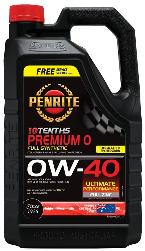 Olej silnikowy Penrite 10 Tenths Premium 0 0W-40 Full Synthetic 5L Nowość
