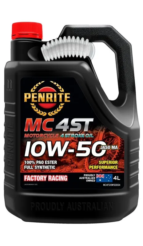 Wysoka jakość Olej silnikowy motocyklowy Penrite MC-4ST FS 10W-50 100% PAO ESTER Full Synthetic 4L