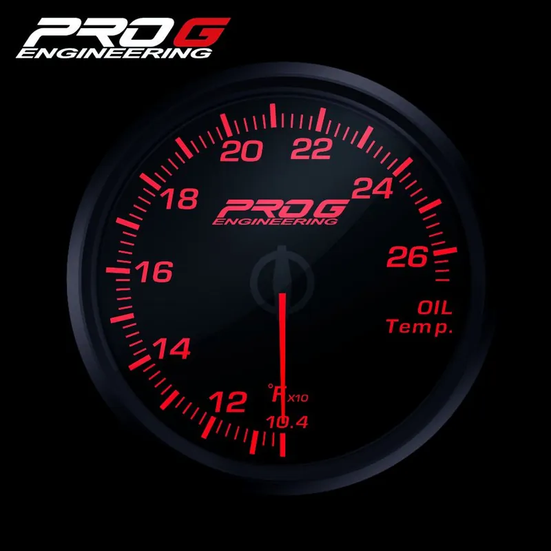 Wskaźnik Pro G Race Series RC, temperatury oleju °F RED 52mm Tani