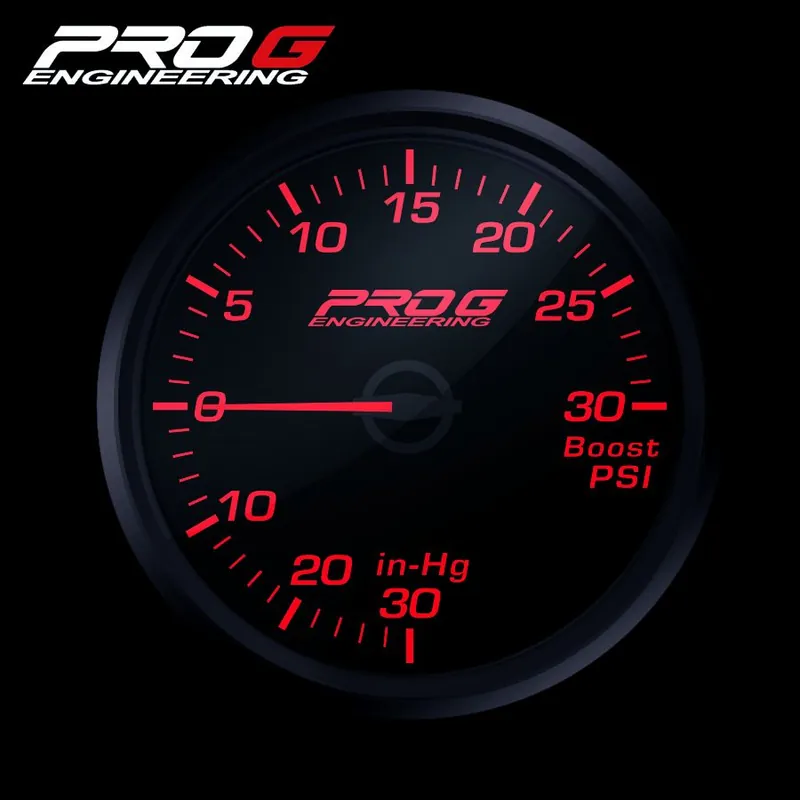 Wskaźnik Pro G Race Series RC, doładowania Boost 30 PSI RED 60mm Niska cena