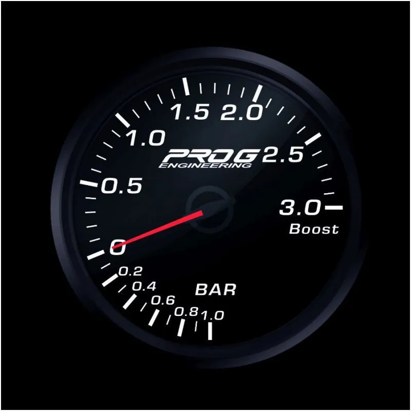 Premium Wskaźnik Pro G Race Series RC, doładowania Boost 3 Bar WHITE 60mm