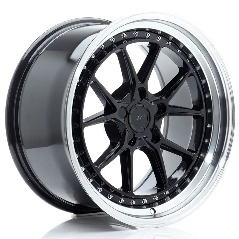 Ostatnie sztuki Felga JR Wheels JR39 18x9,5 (5 śrub) ET15-35 Gloss Black w/ Machined Lip Blank